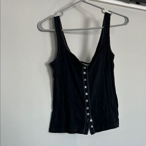 NWT Free People End Game Pointelle Tank black Small